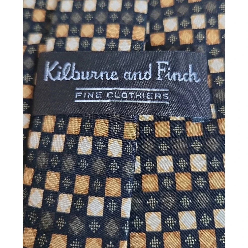 Kilburne And Finch Clothiers Mens 100% Silk Plaid Multicolor‎